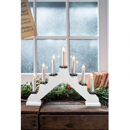 Sfesnic cu lumanari pentru craciun, 7 leduri, 2xAA,  39x31 cm, MagicHome [0]