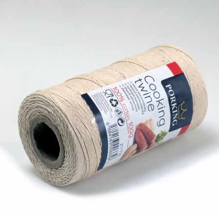 Sfoară alimentară din bumbac pentru cârnați și mezeluri, 100 g, 285 m, cerată [3]