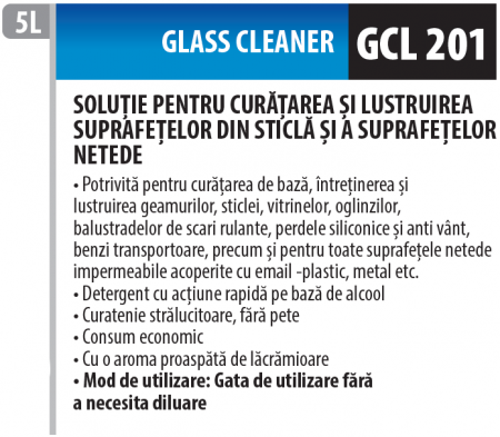 Solutie de curățare și lustruire pentru suprafețe netede si sticla 5L, GCL 201, Medix Professional [1]