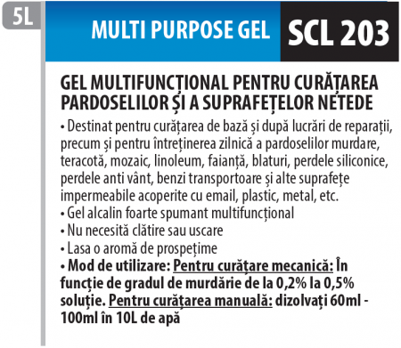 Solutie de curatare multi-suprafete pentru podele si pardoseli netede SCL 203, gel,  5 L, Medix Profesional [1]