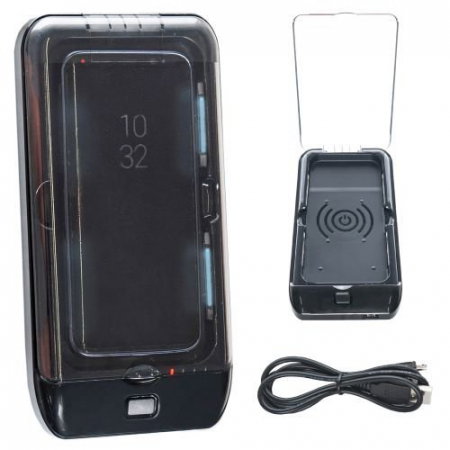 Electronice si electrocasnice - Sterilizator UV pentru telefon cu functie de  incarcator wireless si power bank, Negru
