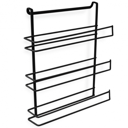 Suport 3 role bucatarie pentru usa dulapuri bucatarie, negru, 38x35x9cm, Confortime [0]