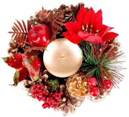 Suport de lumanare festiv pentru Craciun, natural, diametru 15 cm, MagicHome [0]