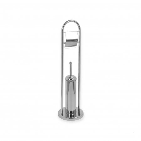 Suporturi si accesorii de baie - Suport pentru hartie igienica cu perie wc Artex, inox, 22 x 81 cm