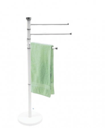 Suport pentru prosoape Artex cu stativ si 3 bare rotative, alb, 22 x 86 cm [0]