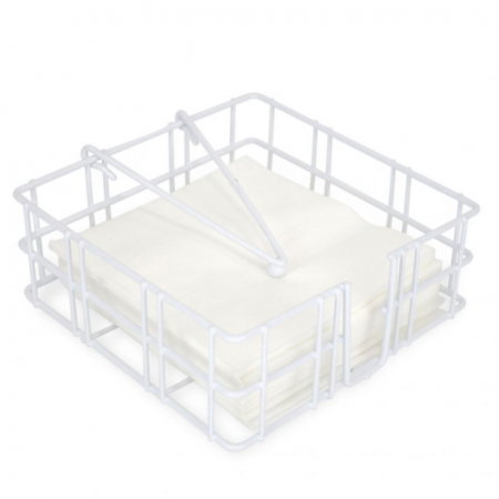 Suport servetele metalic, alb, 18x18x6.5cm, Confortime [0]