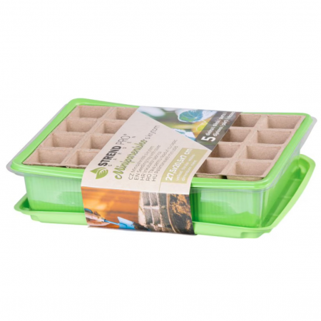 Tavă pentru răsaduri cu capac Strend Pro, 24 alveole, 27.5×20.5×7 cm [3]