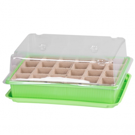 Tavă pentru răsaduri cu capac Strend Pro, 24 alveole, 27.5×20.5×7 cm [0]