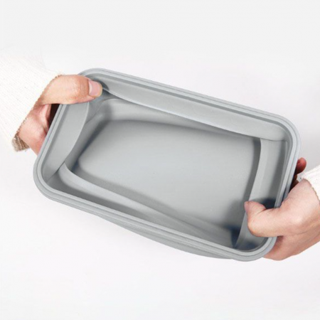 Caserola pliabila din silicon cu capac pentru microunde, 360 ml, Quttin [1]