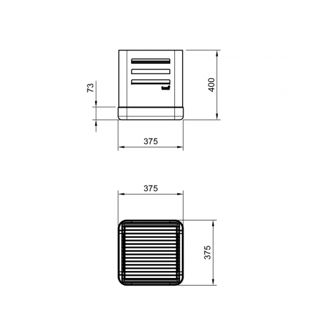 Fire Pit pentru grădină (focar exterior) Tharsis din oțel Corten și beton, focar exterior 37.5 × 37.5 × 40 cm [1]
