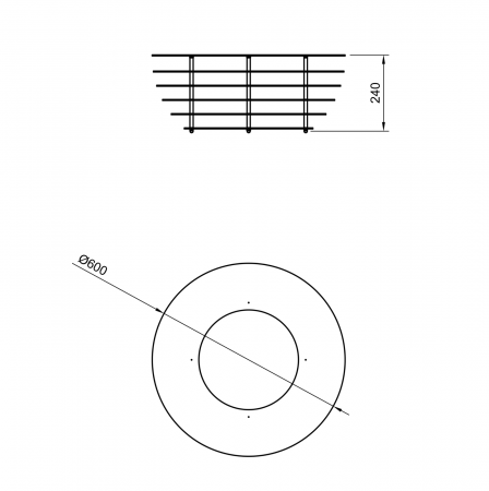 Fire Pit pentru grădină Phobos din oțel Corten, focar exterior 60 × 60 × 24 cm [3]