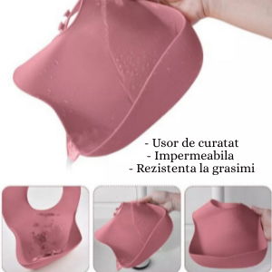 Bavetica impermeabila ce se curata usor cu ajutorul jetului de apa calda