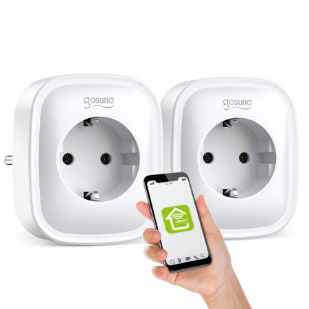 Prize WiFi - Set 2 prize inteligente WiFi Gosund SP112, 16A, 2 X USB,Tuya, Monitorizare consum energie