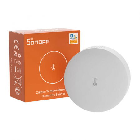 Senzori - Senzor de Temperatură și Umiditate ZigBee Sonoff SNZB-02P (Rotund)
