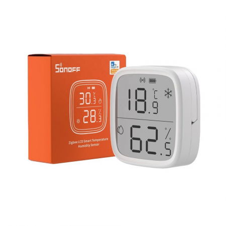 Senzori - SONOFF SNZB-02D - Senzor smart de temperatură și umiditate cu afisaj LCD, ZigBee 3.0