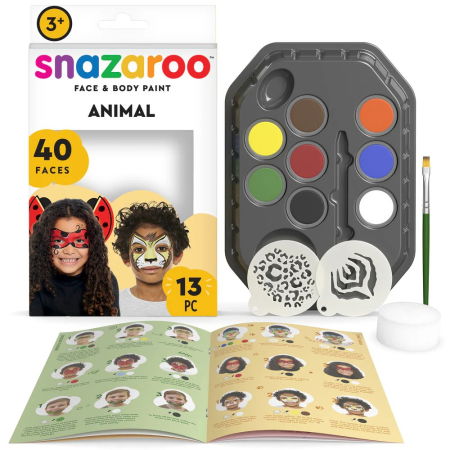 Set 8 culori pictura pe fata – Animal World Snazaroo