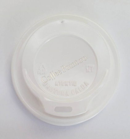Capace pahare cafea - Capace 8 Oz Albe 100buc