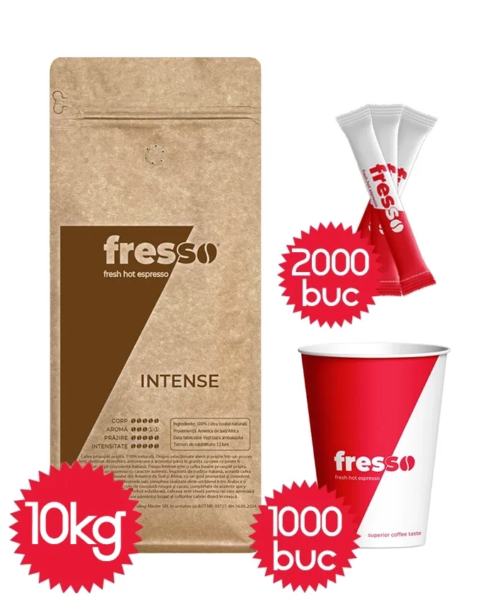Pachete Promo - Pachet Fresso Intense, pahare 12oz Fresso si zahar Fresso