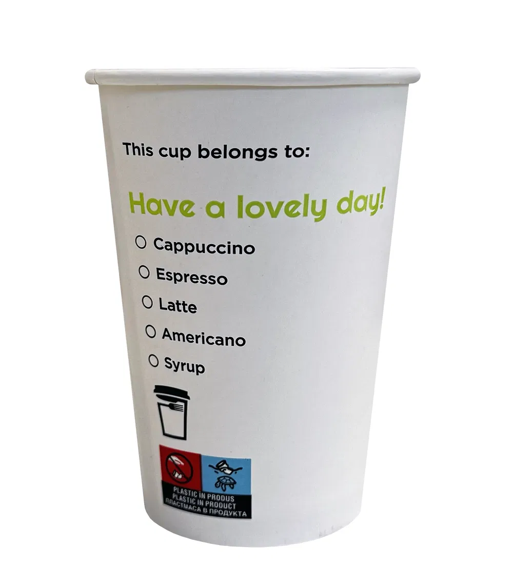 Pahare de cafea - Pahar carton 12oz Alb HPS 50buc