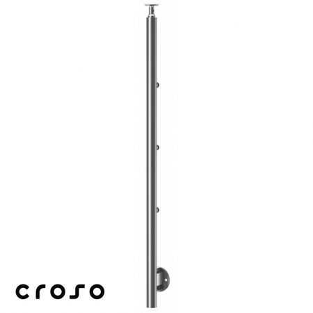 Montanti echipati balustrada inox - 3 traverse / lateral / 1200 mm