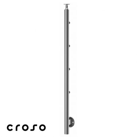 Montanti echipati balustrada inox - 4 traverse / lateral / 1200 mm