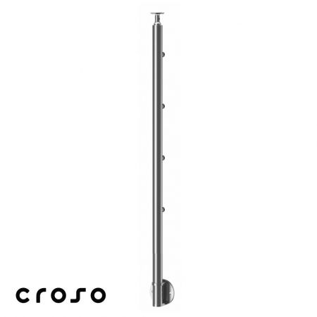 Montanti echipati balustrada inox - 4 traverse / lateral / 1050 mm