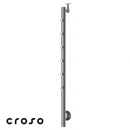 Montanti echipati balustrada inox - 6 traverse / lateral / 1140-1200 mm
