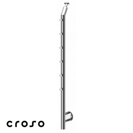 Montanti echipati balustrada inox - 6 traverse / lateral / 1200 mm