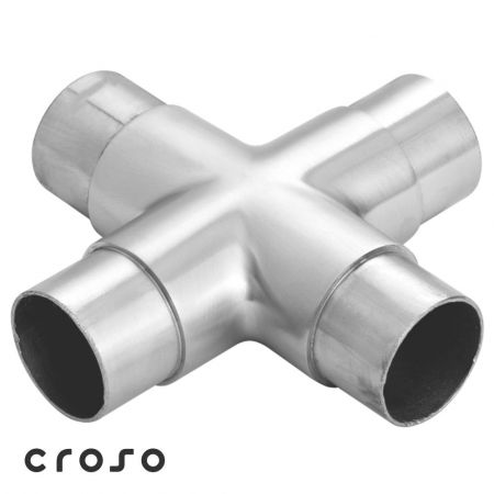 pre okrúhlu rúrku - Krížová spojka inox CN4550100 Ø 33,7×2,0 mm brúsená