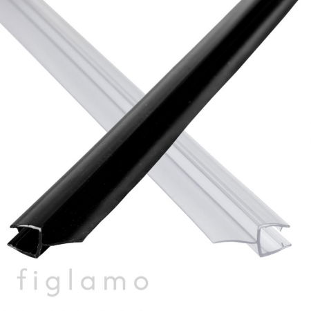 Sprchovacie kabínky - horizontálna tesniaca lišta dverí transp/čierna