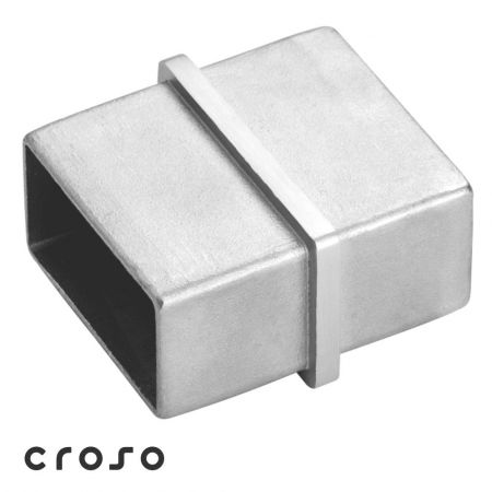 für Vierkantrohr - Verbindungsmuffe CN4901105 Ø 40×20×2,0 mm Edelstahl geschliffen