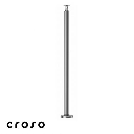 Montanti echipati balustrada inox - Pe placa / Ø 42,4