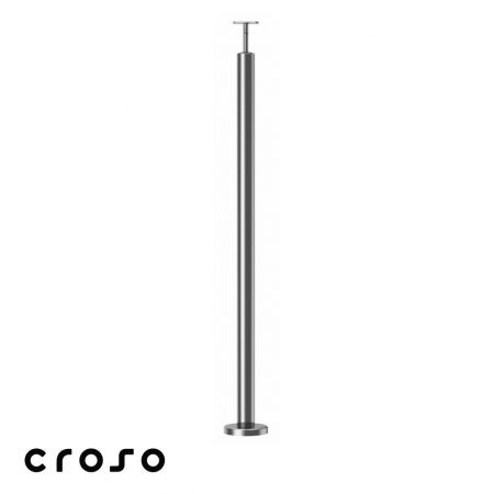 Montanti echipati balustrada inox - Pe placa / Ø 42,4