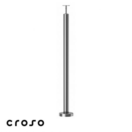 Montanti echipati balustrada inox - Pe placa / Ø 48,3