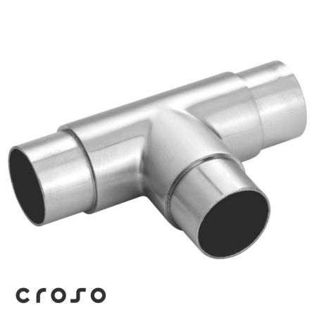 pre okrúhlu rúrku - Fixný T‑kus CN4540100 nerez brúsený Ø 42,4 mm
