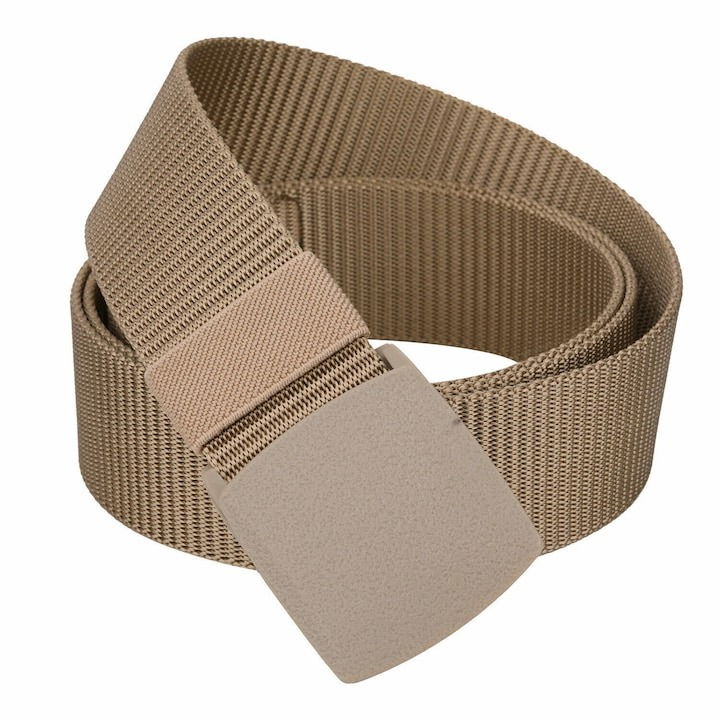 Curea tactica, tip militar, textila, cu catarama din plastic, lungime 105 cm, bej [1]