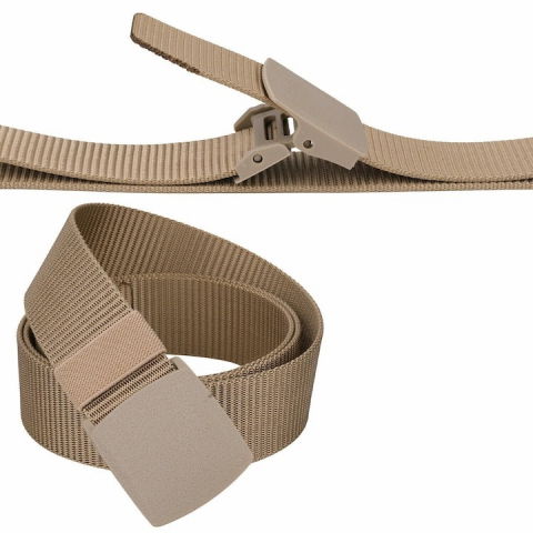 Curea tactica, tip militar, textila, cu catarama din plastic, lungime 105 cm, bej [1]