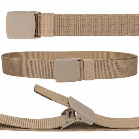 Curea tactica, tip militar, textila, cu catarama din plastic, lungime 105 cm, bej [2]