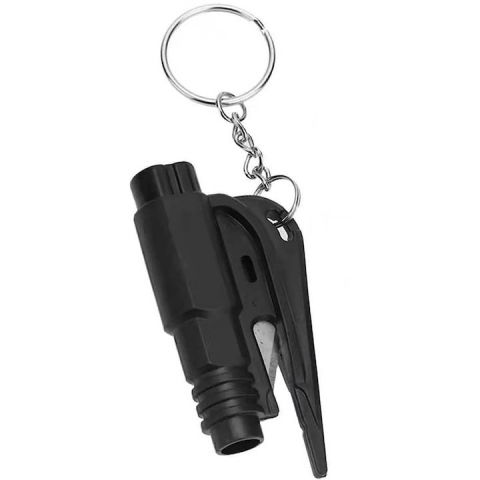 Diverse camping - Breloc de supravietuire multifunctional 3in1,ciocan,cutit,fluier - Negru