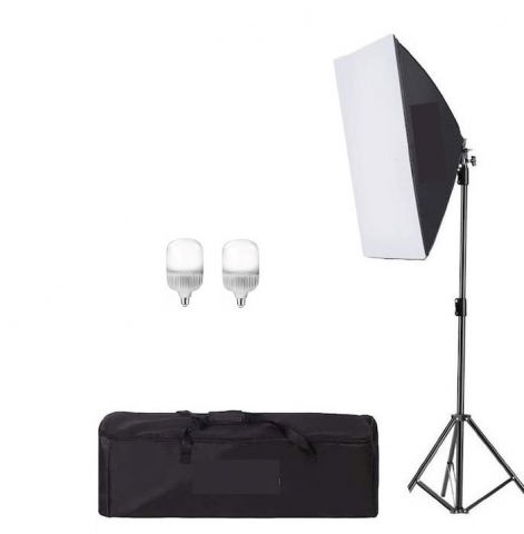 Softbox-uri - Softbox cu trepied reglabil 200 cm, 2 becuri LED 25W, geanta de transport inclusa