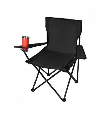 Diverse camping - Scaun pliabil pentru camping,pescuit,din metal,sarcina maxima 120 kg - Negru