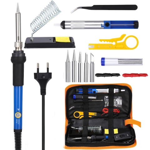 Truse cu scule - Set complet de lipit cu pistol de 60w, accesorii incluse si geanta transport