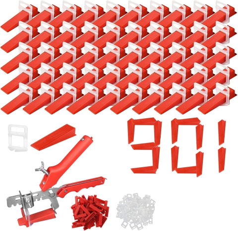 Chei si clesti - Set nivelare gresie și faianță 901 piese – 700 clipsuri, 200 pene, 1 clește de montaj  Montaj rapid și precis pe perete și podea