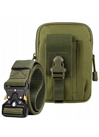 Diverse camping - Set tactic format din borseta militara si centura militara, supravietuire, camping, multifunctional - Verde