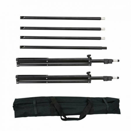 Kit studio foto,2 lumini softbox,2 umbrele,suport fundal 2x3 m,4x bec 45W, 3 panze fundal multicolore + geanta transport [6]