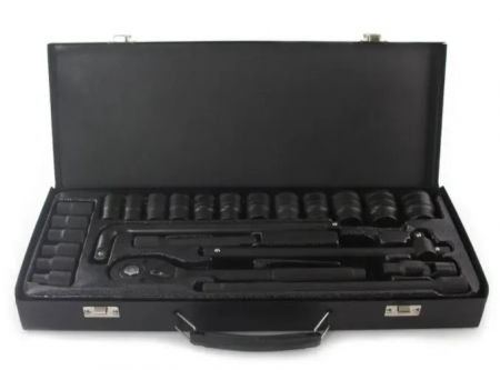Truse cu scule - Trusa Profesionala Chrome Vanadium chei tubulare hexagonale 1/2 impact, 24 piese,  - Negru