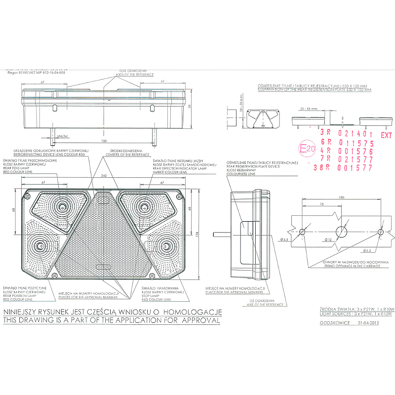 Lampa semnalizare spate, tripla cu 6 functii, 1224V, 24.2 x 13.4cm - WAS 908C [3]