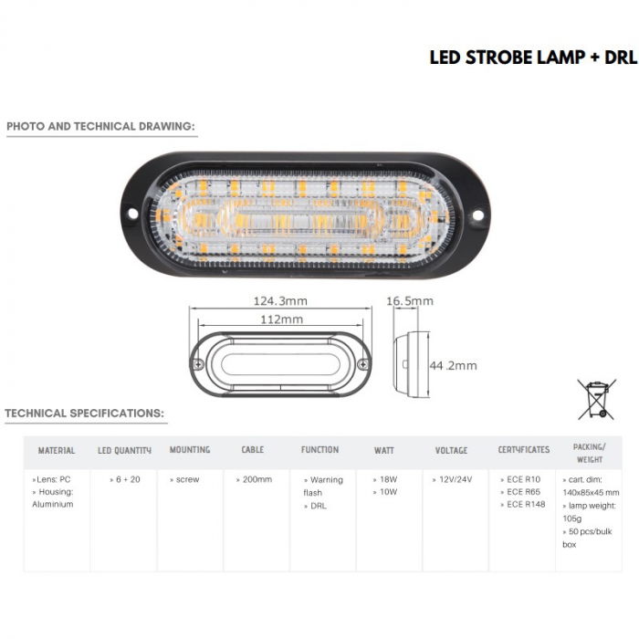 Lampa stroboscop cu functie de lumini de zi DRL [5]