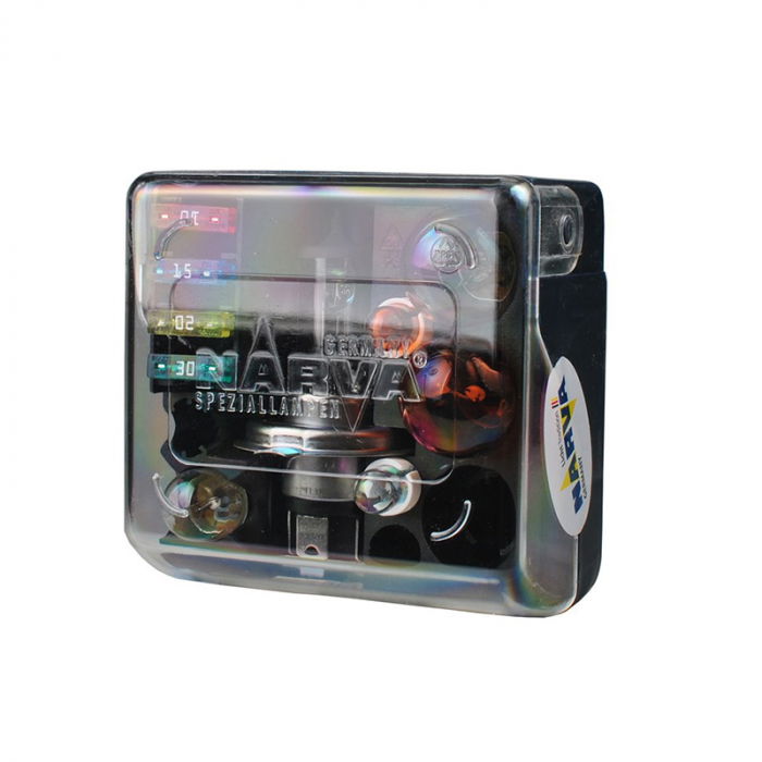 Set trusa rezerva becuri si sigurante, H4 55w, Galben, 12V - Narva NAR 984083010 [1]