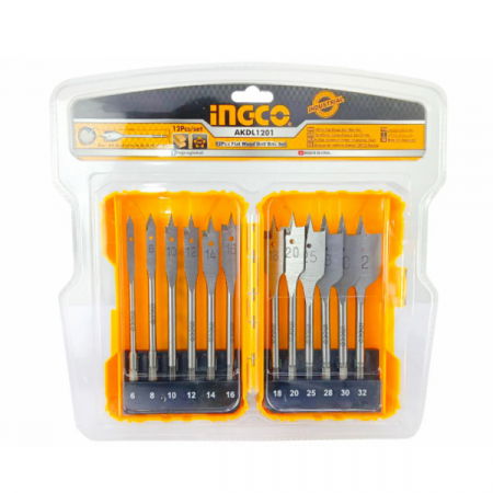 Accesorii scule electrice - Burghie plate lemn,12 buc/set